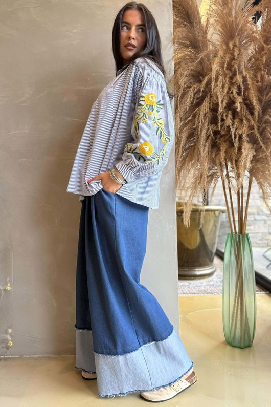 Hutton Crewel Work Shirt Dark Denim